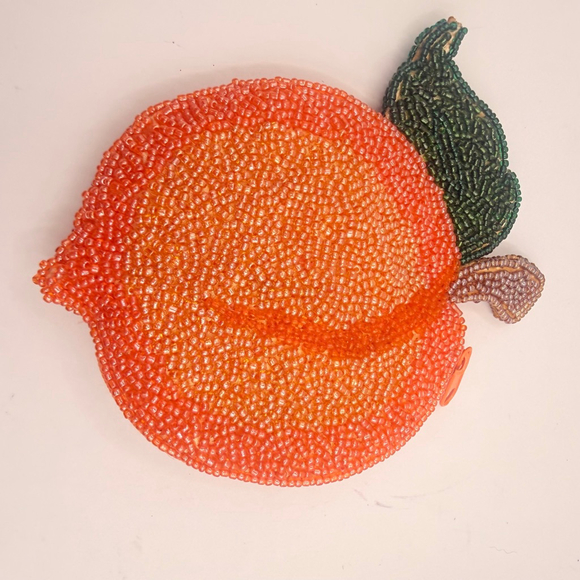 Vintage Women's Inge Christopher Beaded Peach Coin Purse - Picture 2 of 8
